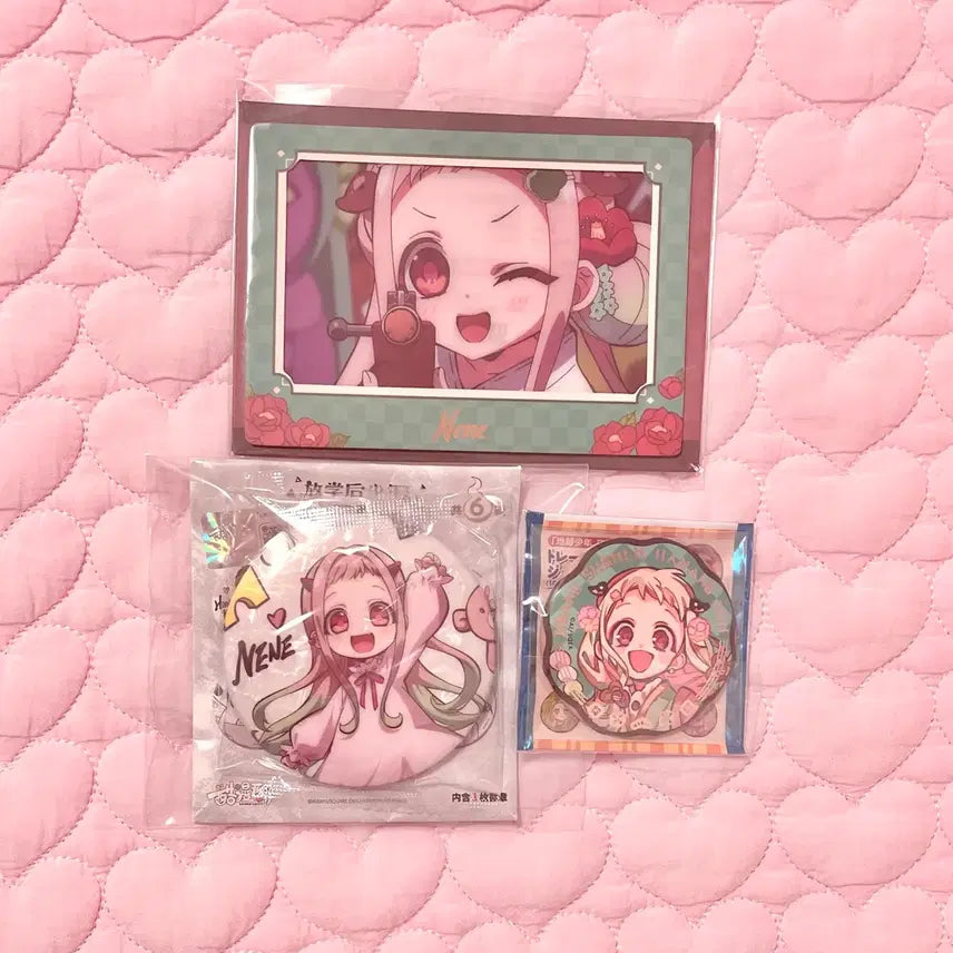 [BUNJANG] Jibaku Shonen Hanako-kun Yashiro Nene Can Badge & Card Set / 지박소년 하나코군 지하군 야시로 네네 캔뱃지 카드