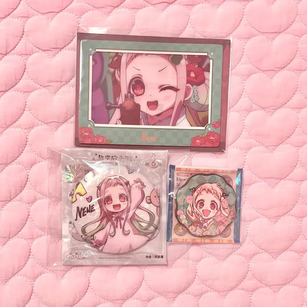 [BUNJANG] Jibaku Shonen Hanako-kun Yashiro Nene Can Badge & Card Set / 지박소년 하나코군 지하군 야시로 네네 캔뱃지 카드