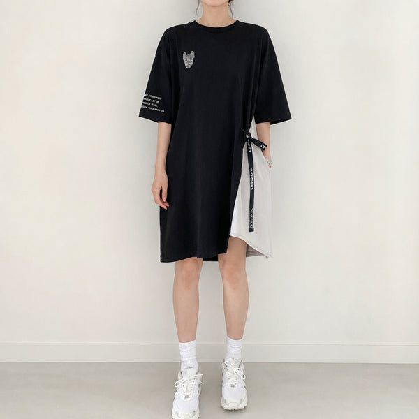 [BUNJANG] Life Work Unbalanced Layered Short Sleeve One-Piece Dress / [F]라이프워크 언밸런스 레이어드 반팔 원피스