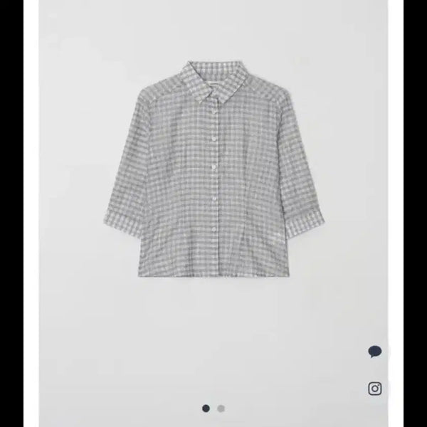 [BUNJANG] Yunsul Elina Check Slim Shirt / 윤슬 elina check slim shirt