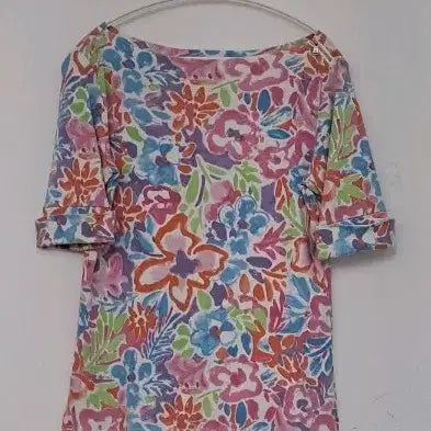 [BUNJANG] Ralph Lauren Flower Pattern Cotton T-Shirt Size S / 랄프로렌 플라워 패턴 티셔츠