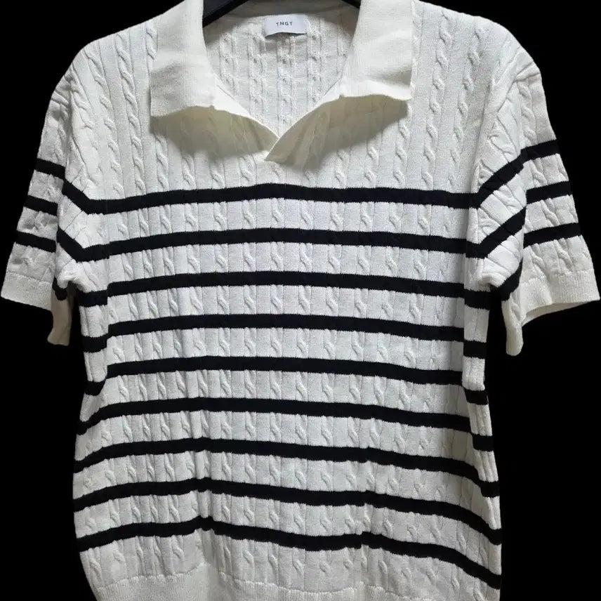 [BUNJANG] Tngt Stripe Short Sleeve Knit Ivory / tngt 스트라이프 반팔니트 아이보리 105