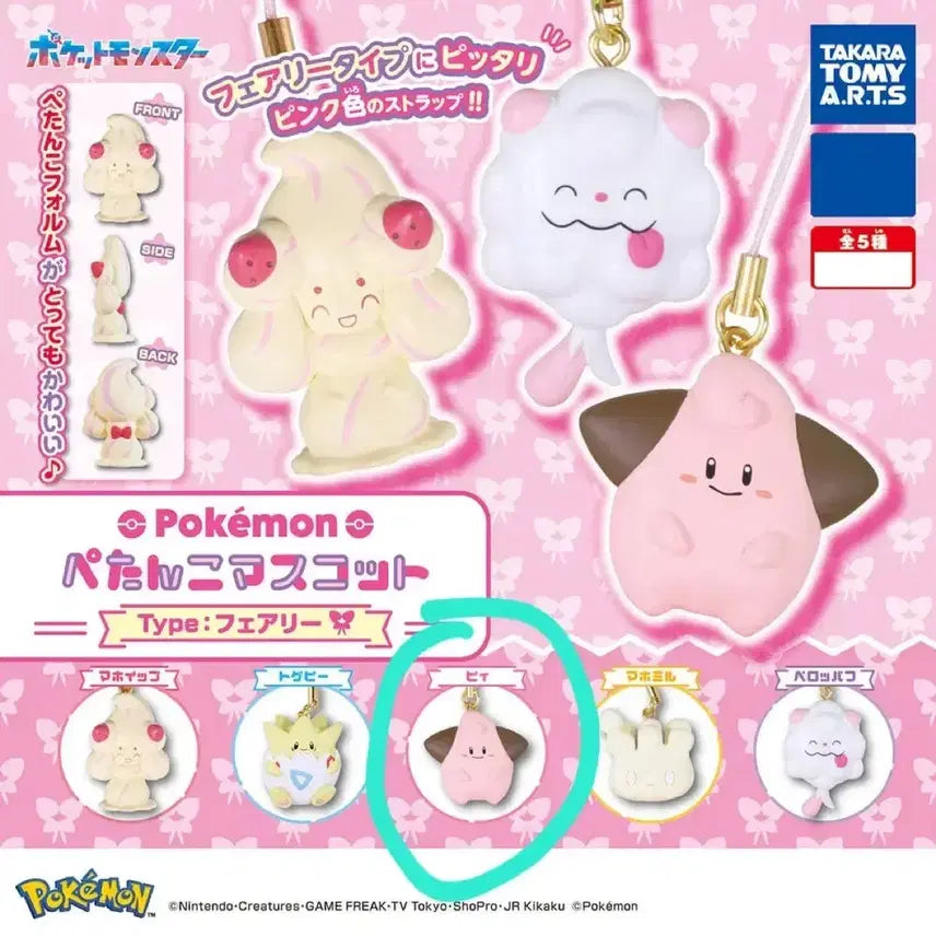 [BUNJANG] Pokemon Flat Mascot Pi Keyring Gacha / 포켓몬스터 납작 마스코트 삐 키링 가챠