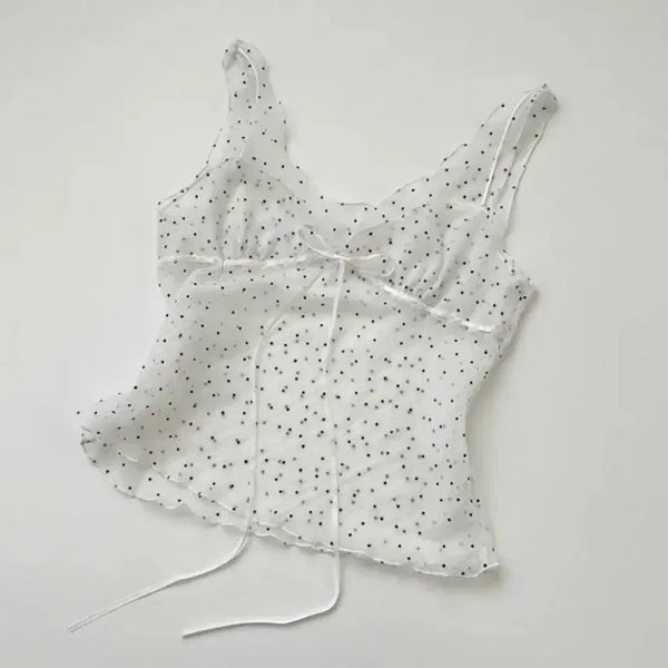 [BUNJANG] Dot See-through Chiffon Bustier / 도트 시스루 쉬폰 뷔스티에