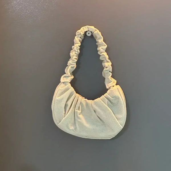[BUNJANG] Corduroy Shirring Shoulder Bag / 코듀로이 셔링 숄더백
