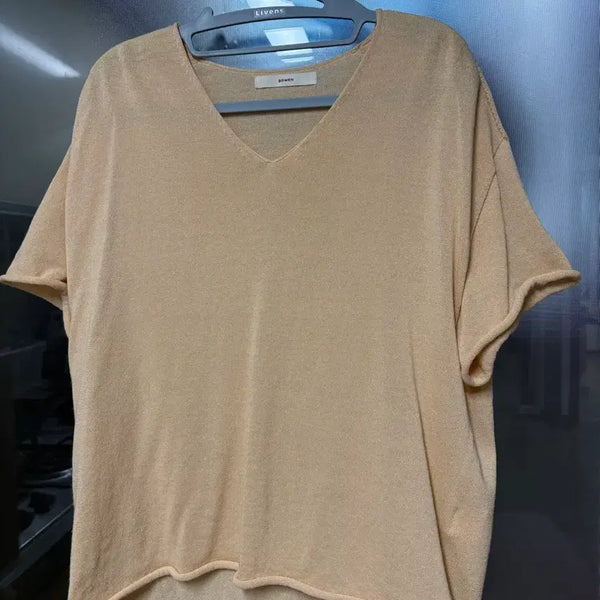 [BUNJANG] BOWEN Summer V-neck Short Sleeve Knit / 보웬 여름 브이네 반팔  니트
