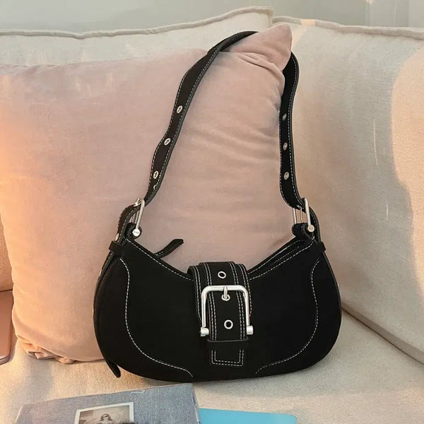 [BUNJANG] Osoi Hobo Bag Shoulder Denim Black Buckle Bag / (택 새상품) 오소이 호보 백 숄더 데님 블랙 버클 가방