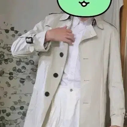 [BUNJANG] Burberry Black Label Single-Breasted Trench Coat - Ivory (L) / 남자 버버리 블랙라벨 아이보리 L 트렌치코트 팝니다
