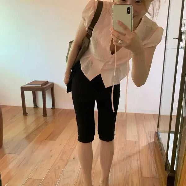 [BUNJANG] Thanat Berry Check Blouse Peach / 타낫 베리체크 블라우스 피치