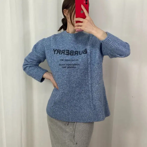 [BUNJANG] Burberry Big Logo Knit XL / 최신형 버버리 BURBERRY 빅로고 니트