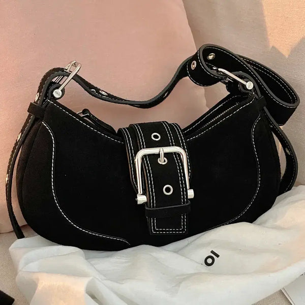 [BUNJANG] Osoi Hobo Bag Shoulder Denim Black Buckle Bag / (택 새상품) 오소이 호보 백 숄더 데님 블랙 버클 가방