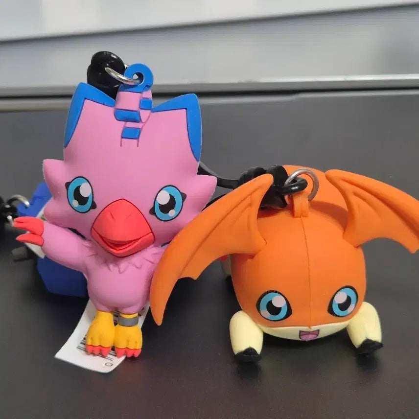 [BUNJANG] Digimon Patamon & Piyomon Rubber Keyring / 디지몬 파닥몬 피요몬 고무 키링