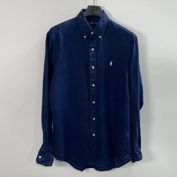 [BUNJANG] Polo Ralph Lauren Navy Linen Shirt / 폴로 랄프로렌 네이비 린넨 셔츠 (on.1327)