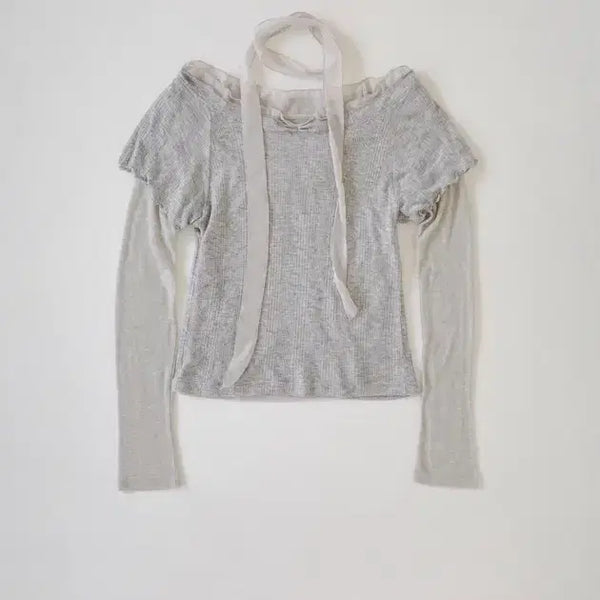 [BUNJANG] Modestmood Rosy Sleeve Layered Set Melange / (새상품) 모데스트무드 로지 슬리브 레이어드 세트 멜란지