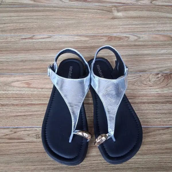 [BUNJANG] Silver Strap Sandals / 실버 스트랩 샌들 (새것)