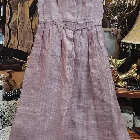 [BUNJANG] Ramie Shirring Sleeveless Maxi Dress / 모시 롱로맨틱 셔링 민소매 롱원피스