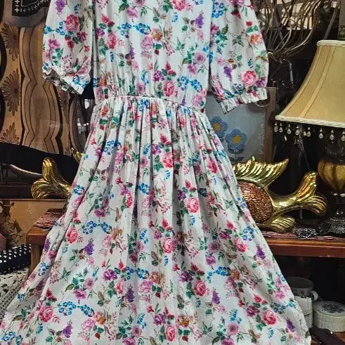 [BUNJANG] Floral Pattern Long Dress / 플로럴 패턴 롱원피스