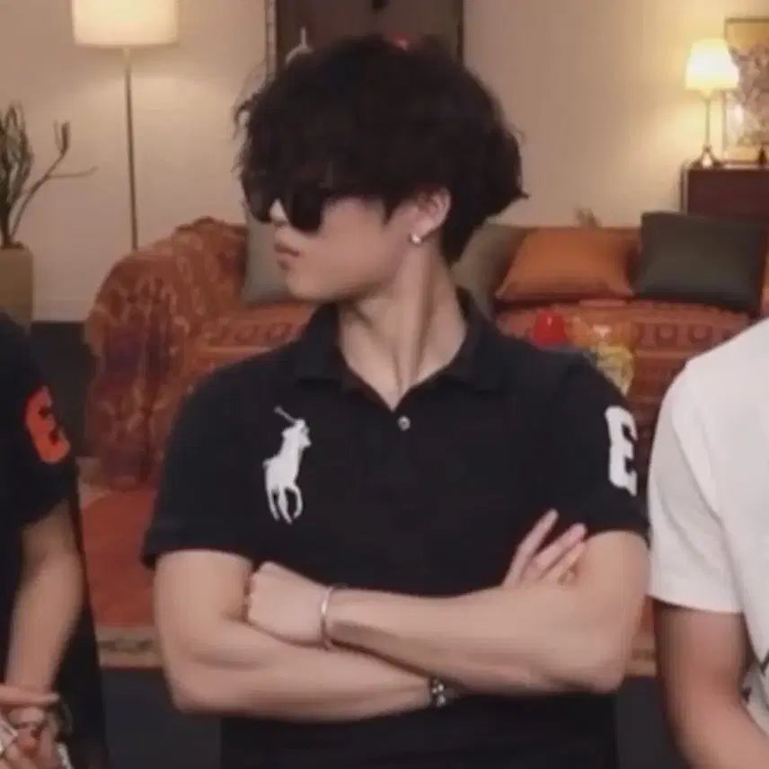 [BUNJANG] Polo Ralph Lauren New Model Short Sleeve Collar T-Shirt (Black/White) / (김하온 착용)신형 폴로 블랙/화이트 반팔카라티 (No.86)
