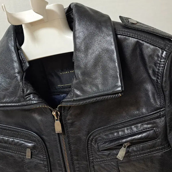 [BUNJANG] Zara Men's Natural Leather Jacket Size 100 / 자라/천연가죽자켓/깨끗한/정품/남성100
