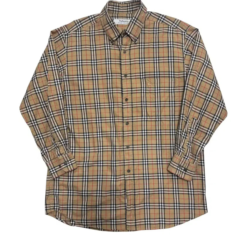 [BUNJANG] Burberry Nova Check Beige Shirt / 정품 버버리 노바체크 베이지 셔츠 (No.96)