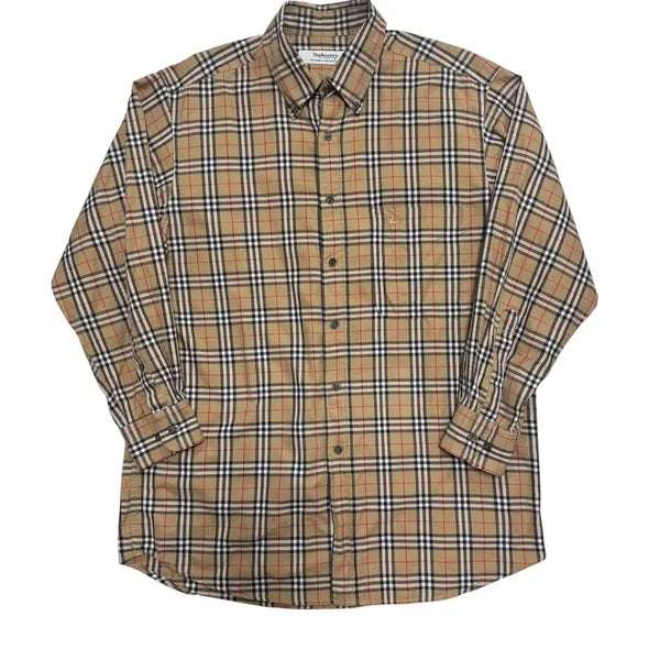 [BUNJANG] Burberry Nova Check Beige Shirt / 정품 버버리 노바체크 베이지 셔츠 (No.96)