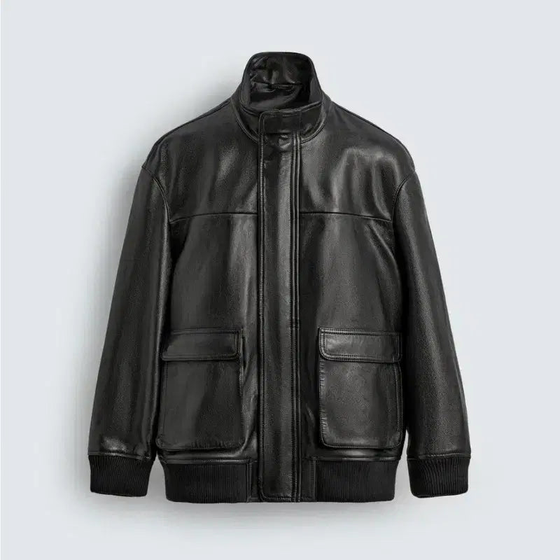 [BUNJANG] Zara Origin Lambskin High Neck Relaxed Fit Jumper S / 자라 오리진 램스킨 하이넥 릴렉스핏 점퍼 S