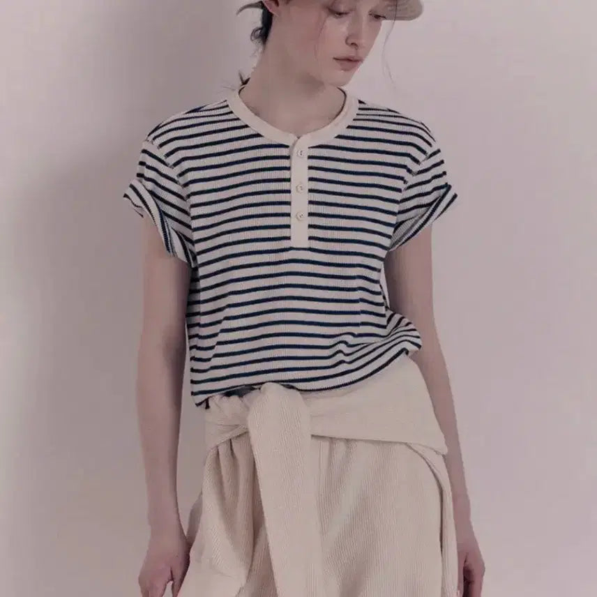 [BUNJANG] Nothing Written Stripe T-Shirts (Set of 2) / 낫띵리튼 스트라이프 티셔츠 2장