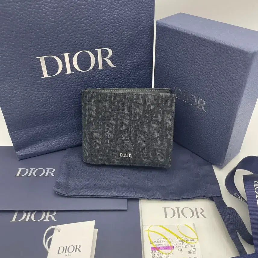 [BUNJANG] Dior Oblique Jacquard Wallet Black / [풀구성/백화점판] 디올 오블리크 자카드 반지갑 블랙