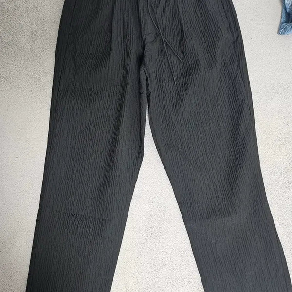 [BUNJANG] ZARA Black Textured Wide Pants / 자라 블랙 텍스처 와이드 팬츠