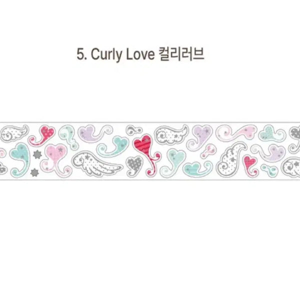 [BUNJANG] Stickers Curly Love Kiss Cut Sticker (2 Patterns) / 스티커스 - Curly Love 키스컷