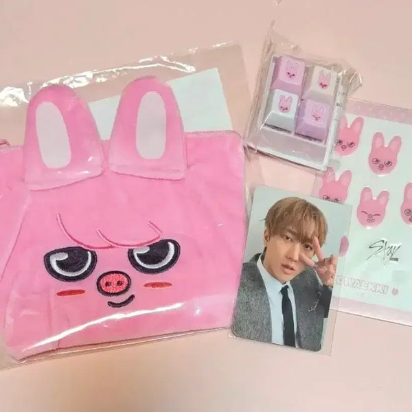[BUNJANG] Stray Kids Hyunjin Dweki Japanese Kuji Bundle Set (Pouch, Keycap, Photocard, Sticker) / 스키즈 일본 쿠지 돼끼 창빈 세트 파우치 포카 키캡키링 스티커 스키주