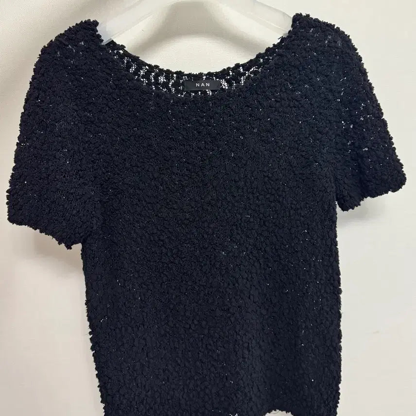 [BUNJANG] Black See-through Popcorn Knit (Free Size) / 블랙 시스루 팝콘니트
