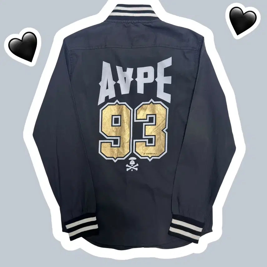[BUNJANG] AAPE BY A BATHING APE Varsity Collar Stadium Jacket Shirt / 새상품 에이프 바시티 칼라 스타디움 자켓 셔츠 (No.99)