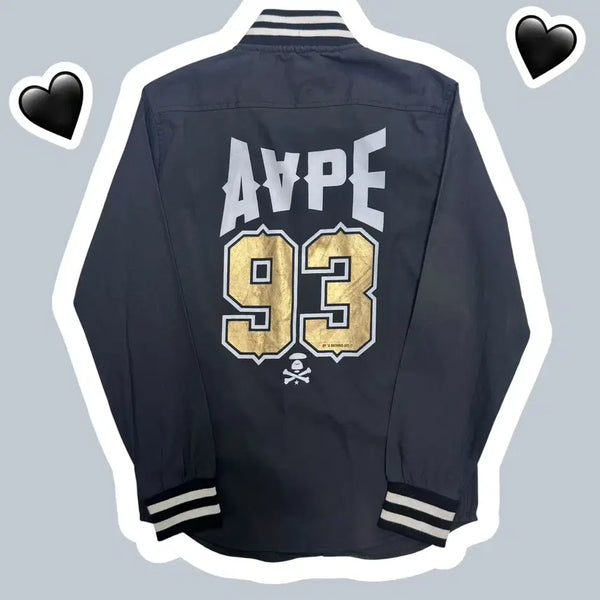 [BUNJANG] AAPE BY A BATHING APE Varsity Collar Stadium Jacket Shirt / 새상품 에이프 바시티 칼라 스타디움 자켓 셔츠 (No.99)