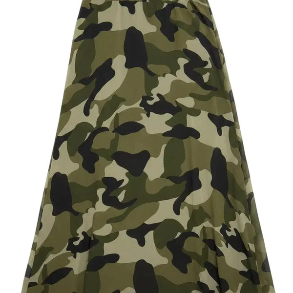 [BUNJANG] Vintage King Women's Military Pattern Banding Long Skirt / 여성F/ 밀리터리 패턴 밴딩 롱 스커트 빈티지킹