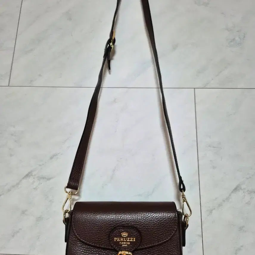 [BUNJANG] Florence Brown Leather Crossbody Bag / 이탈리아 피렌체 브라운가죽크로스백