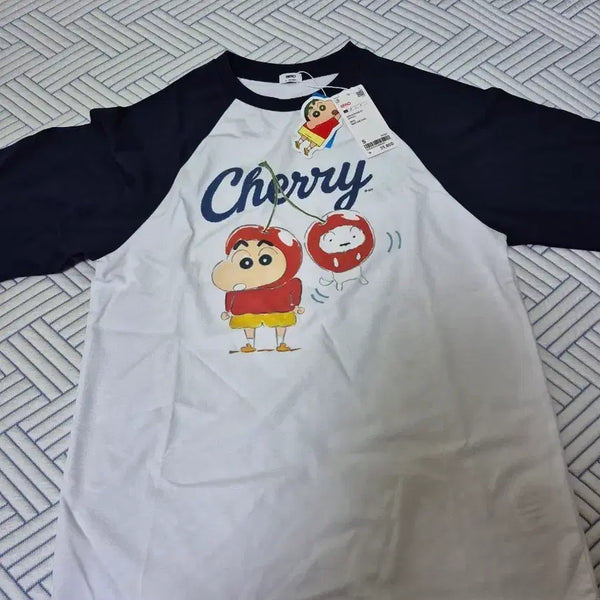 [BUNJANG] SPAO Crayon Shin-chan Cherry Short-Sleeve T-Shirt / 스파오 짱구 체리 반팔티