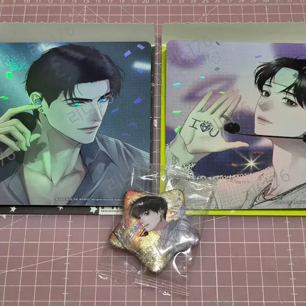 [BUNJANG] Resin Pop-up Sparkles Stage Selfie Postcard Diamond Dust 2ea Can Badge / 레진 팝업 스파클즈 직캠 엽서 다이아몬드 더스트 2장 캔뱃지 양도