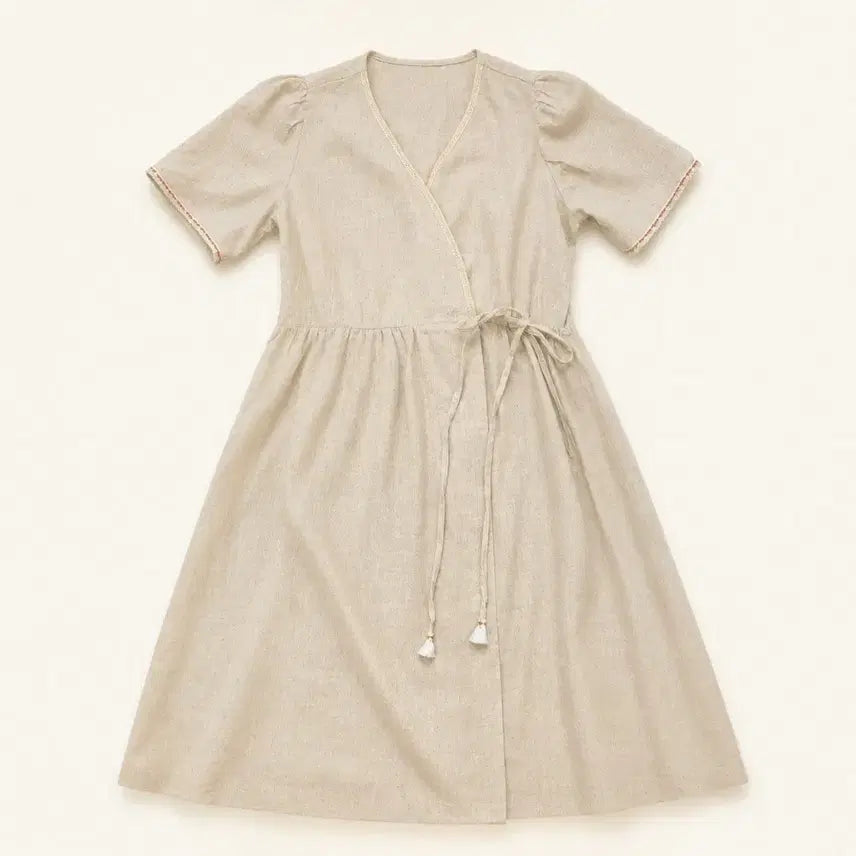 [BUNJANG] Linen Short-Sleeve Midi Dress / 55 66 77 새상품 여성 린넨 반팔 원피스 마원피스 롱원피스 새제품