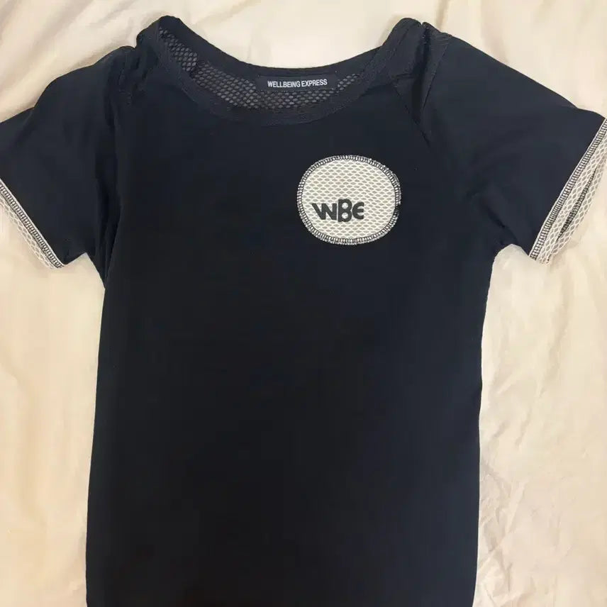 [BUNJANG] Wellbeing Express Mesh Combi Half Sleeve Black T-Shirt / 웰빙익스프레스 메쉬 콤비 하프 슬리브 블랙