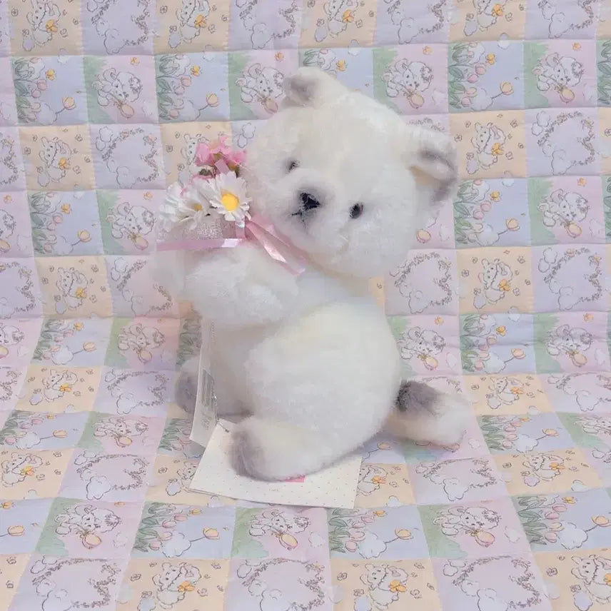 [BUNJANG] Oike Flower Cat Doll Vintage / 고전 오이케 꽃든 고양이 인형 빈티지인형