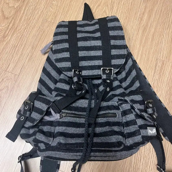 [BUNJANG] Tencel Dance Wool Stripe Backpack / 텐스댄스 울 스트라이프 백팩