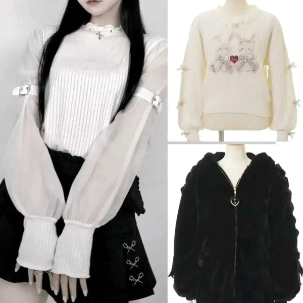 [BUNJANG] Dim. Moir Twin Bunny Inner & Usamimi Fur Parka Set / 택X 딤모아르 리즈리사 택 없는 제품들 판매 우사미미 퍼파카 트윈버니 이너 지뢰 양산형