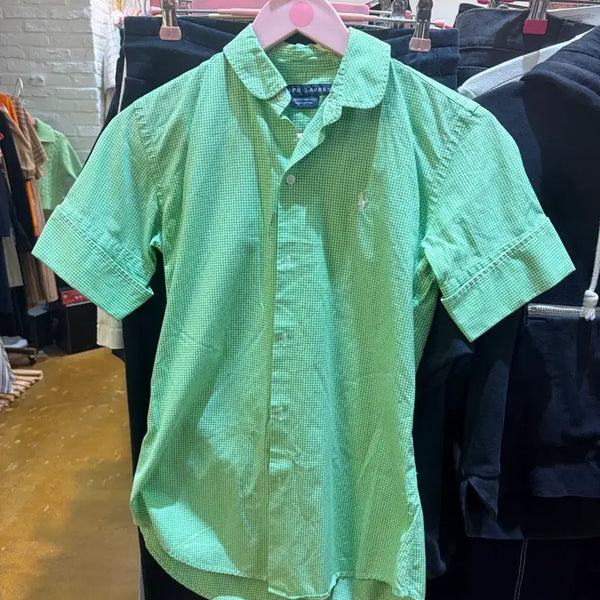 [BUNJANG] Polo Ralph Lauren Plaid Short Sleeve Shirt Green / 폴로 랄프로렌 체크 반팔 셔츠 그린