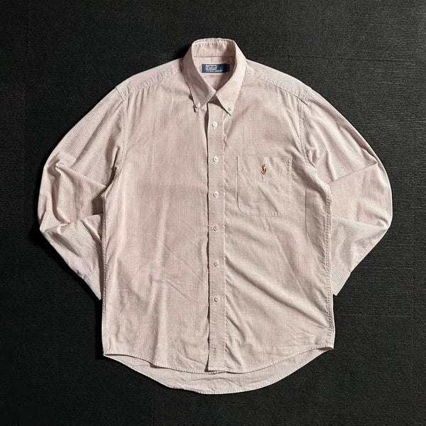 [BUNJANG] Polo Ralph Lauren Striped Pink Pocket Shirt / 폴로 랄프로렌 스트라이프 핑크 포켓 셔츠
