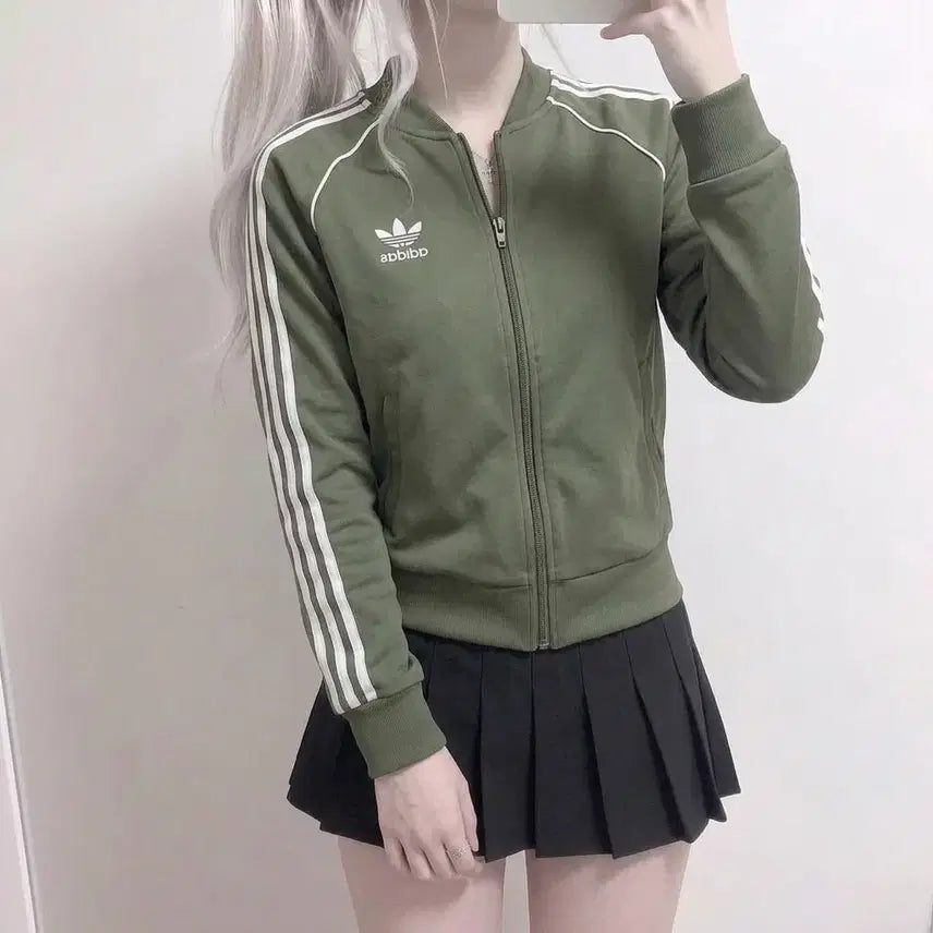 [BUNJANG] Adidas Khaki Firebird Track Top Jersey / 신형 아디다스 카키 파이어버드 트랙탑 져지 (No.91)