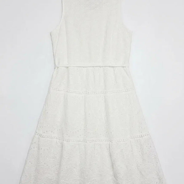 [BUNJANG] Women's Vintage All-Over Punching Sleeveless Strap Dress / 여성F/ 전체 펀칭 민소매 끈 원피스 빈티지킹