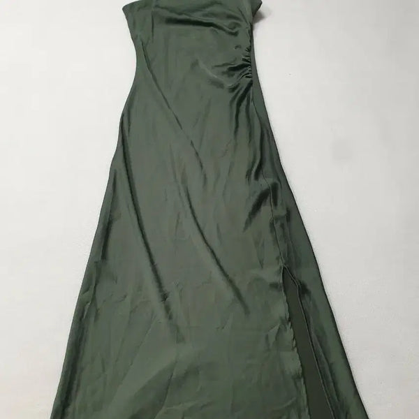 [BUNJANG] Zara Khaki Green Satin Slip Maxi Dress / 자라 카키그린 슬립 롱 원피스 여성85