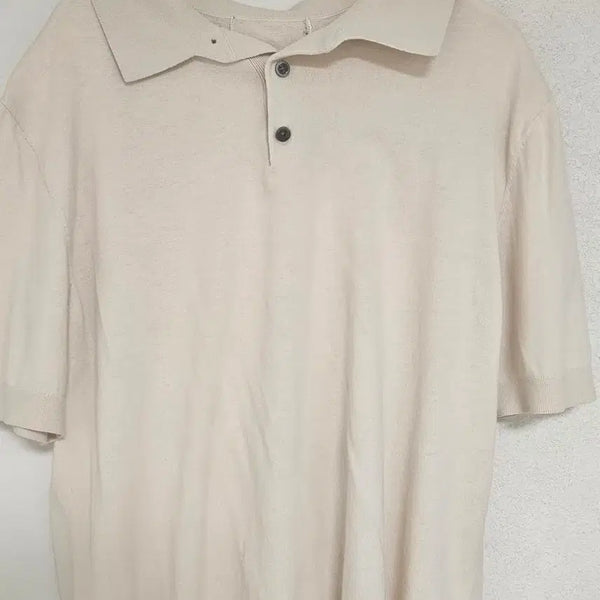 [BUNJANG] Giordano Cotton Spandex Polo T-Shirt, Cream, Size 100 / [지오다노] 코튼 스판 카라티 반팔셔츠 100 사이즈 크림색