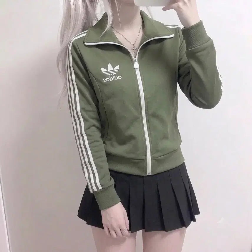 [BUNJANG] Adidas Khaki Europa Track Top Jersey / 아디다스 카키 유로파 트랙탑 져지 (No.92)